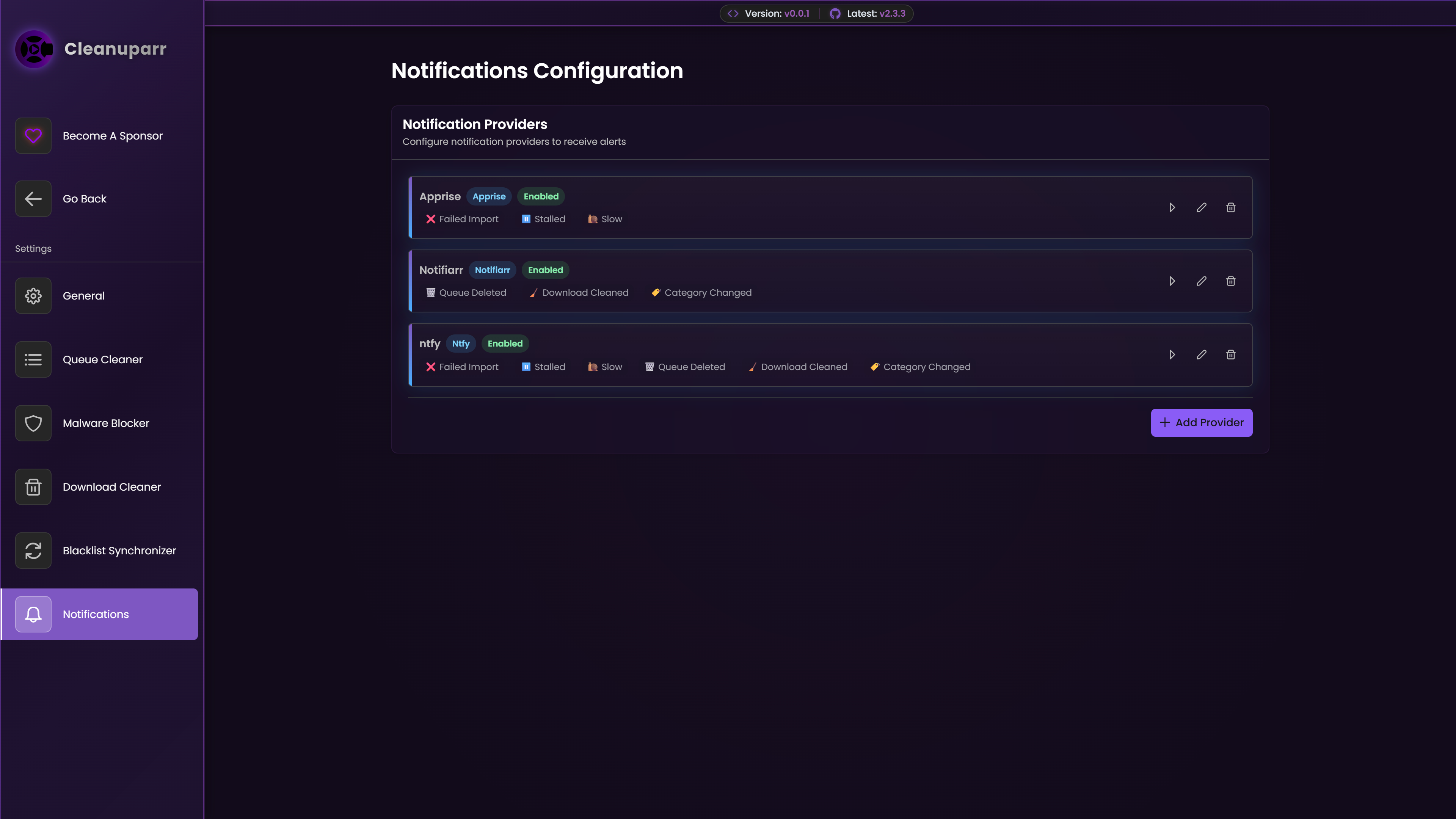 Notification Configuration