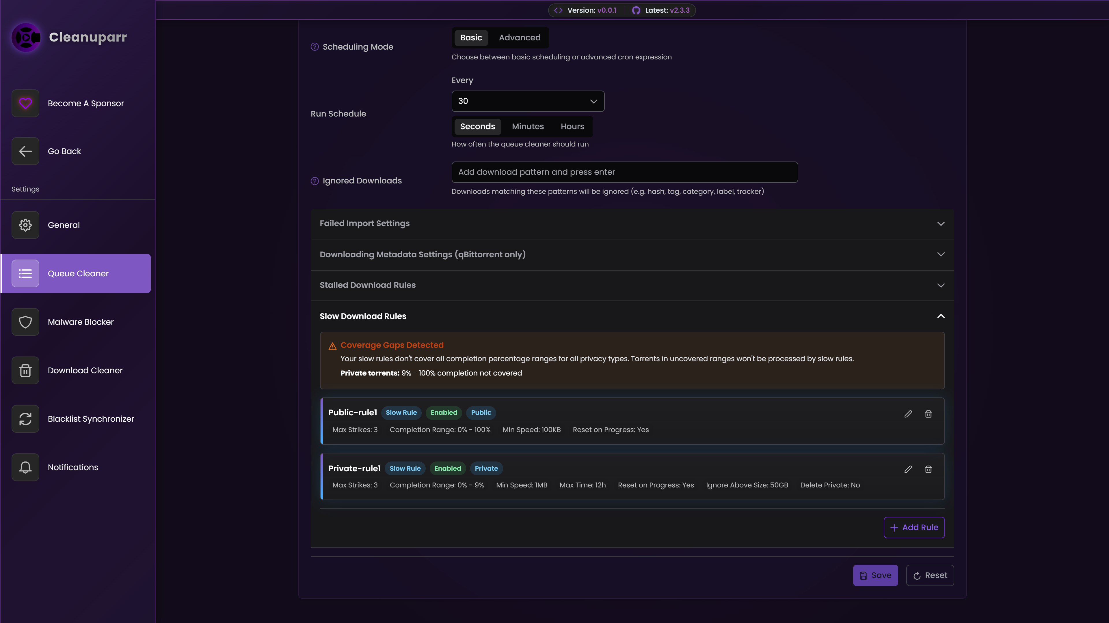 Queue Cleaner - Slow Rules