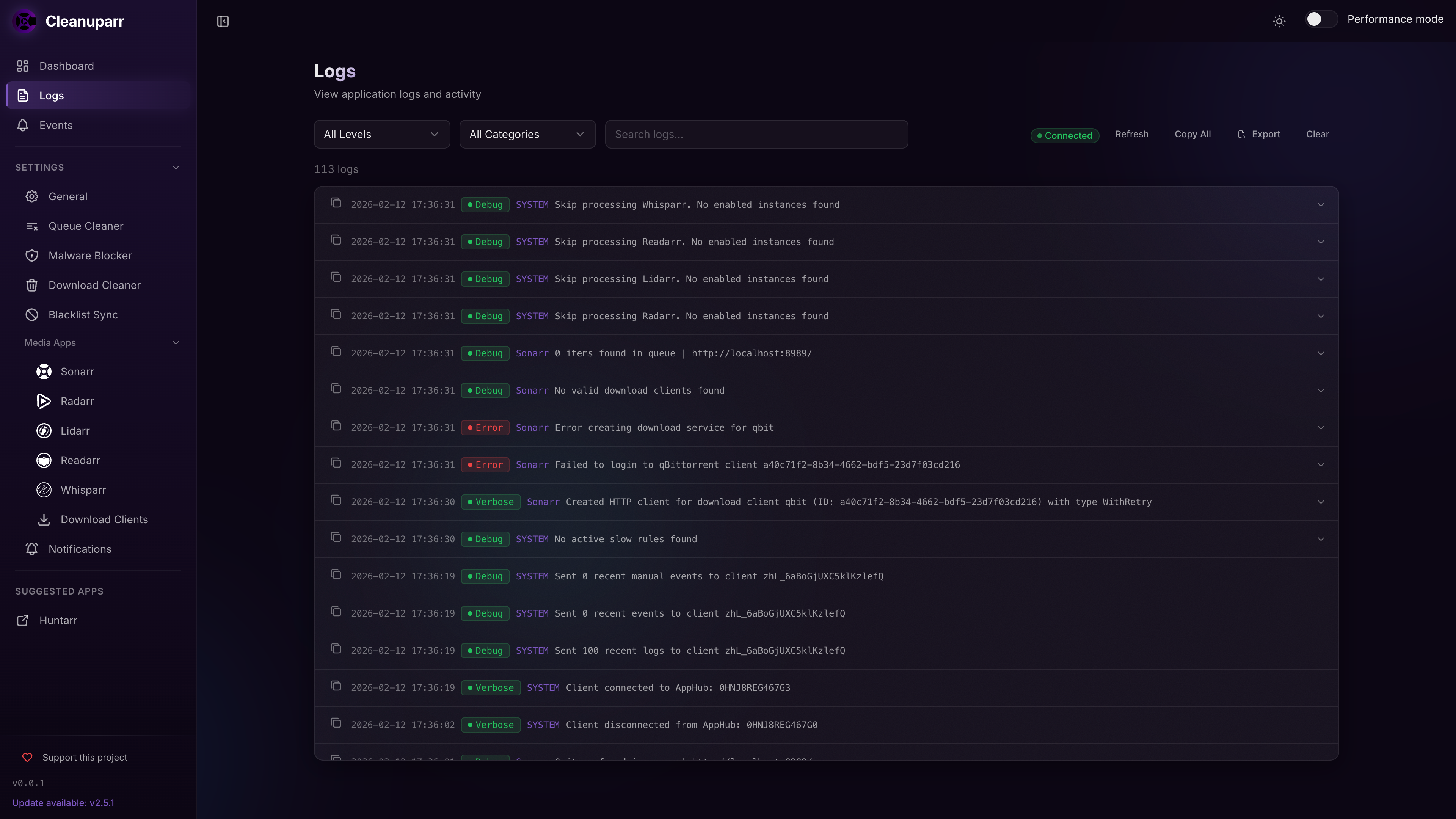 Application Logs