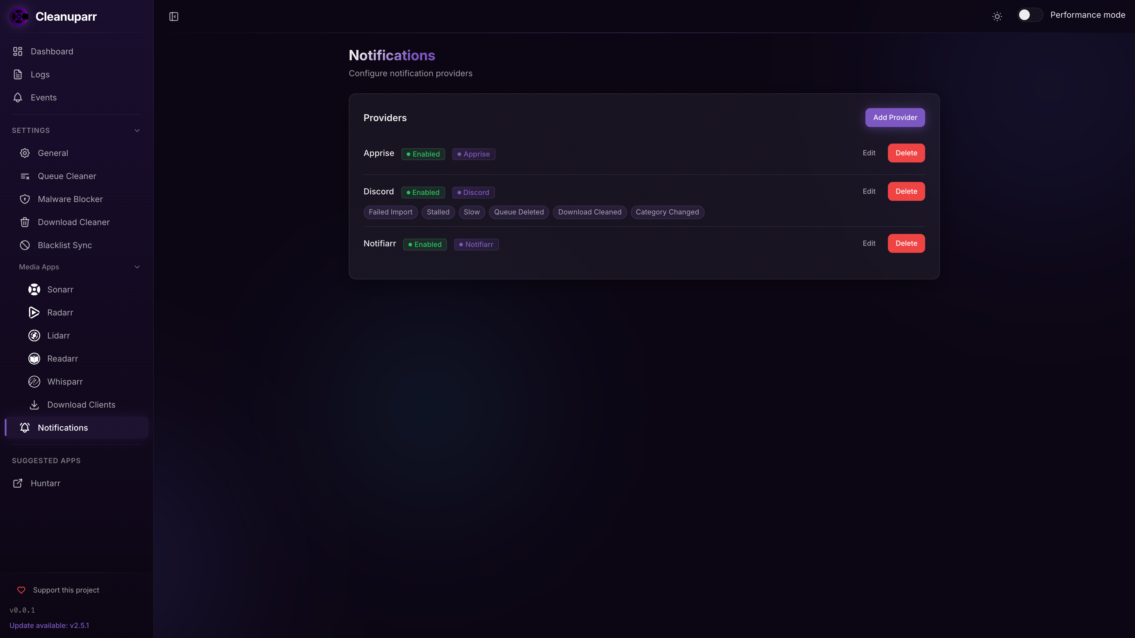 Notification Configuration